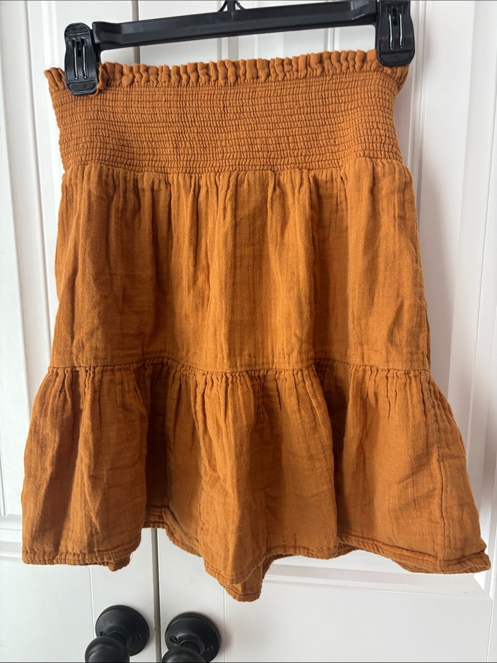 Wonderly Rust Orange Smocked Tiered Skirt